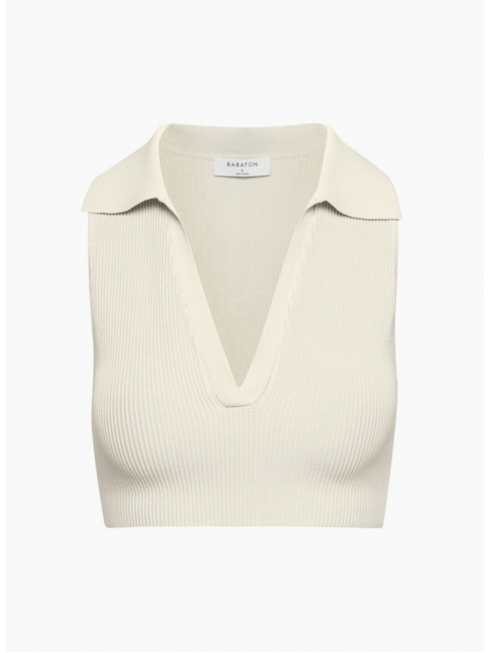Aritzia Babaton Sculpt Knit Polo Crop Top - Size XL